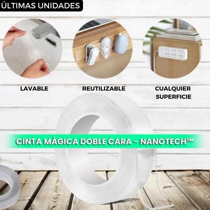 UNIDAD EXTRA Cinta Adhesiva Doble Cara Transparente EXTRA fuerte - Nanotech™